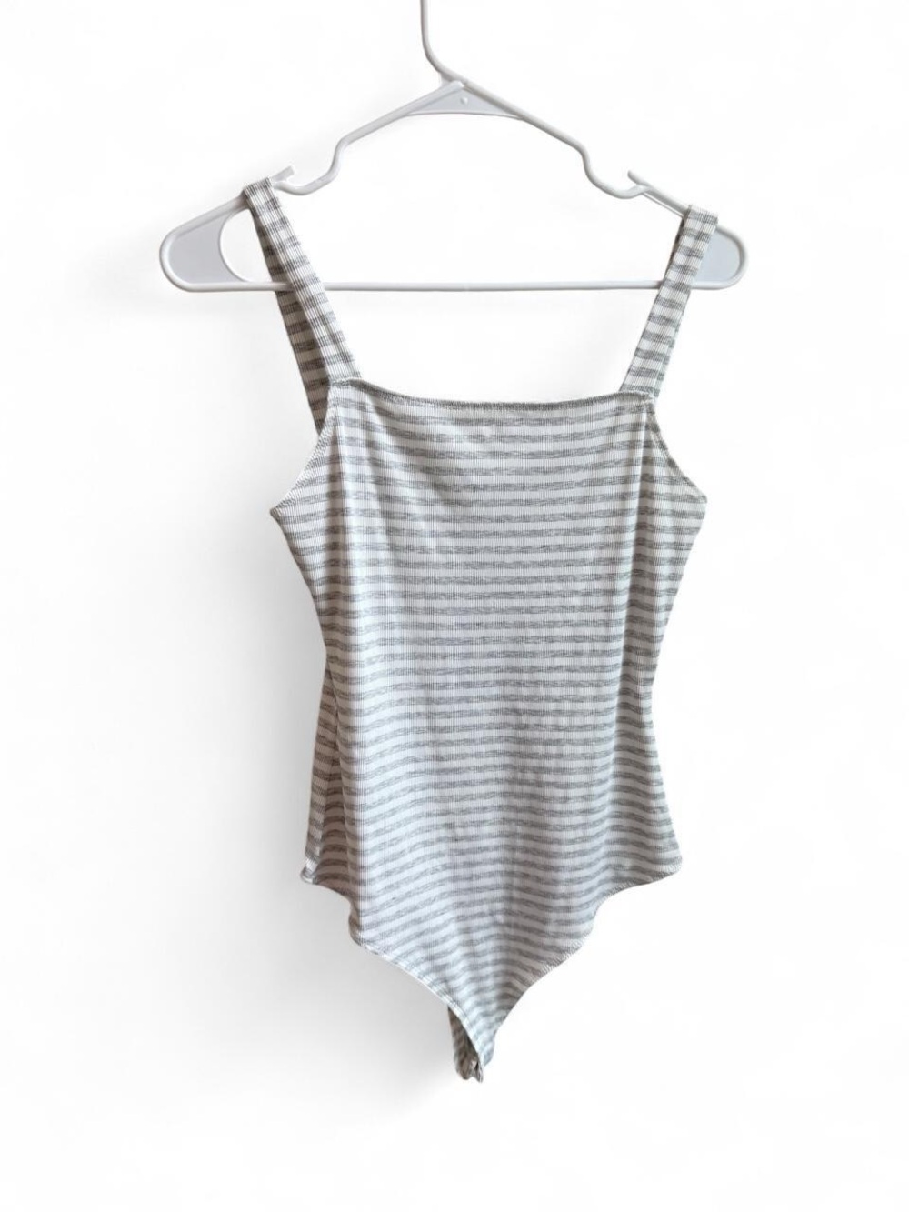 Le Lis Striped Square Neck Ribbed Bodysuit